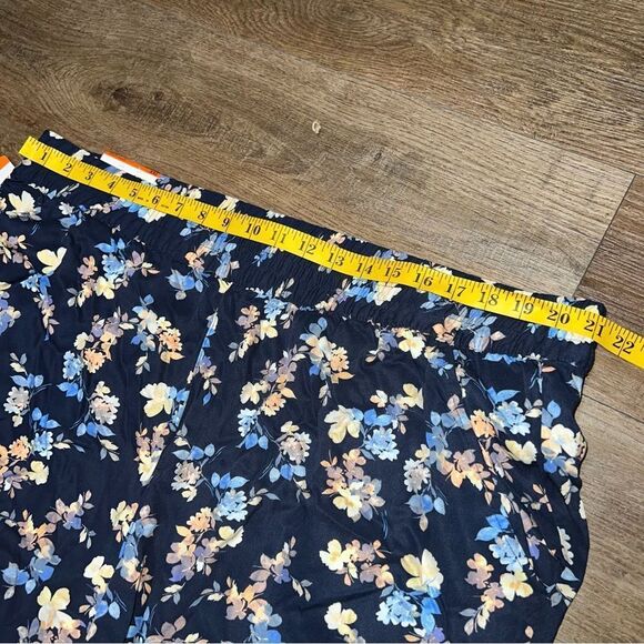 JESSICA SIMPSON Soft Pull-On Floral Pant Pockets Blue Size XXL Elastic Waist - Picture 12 of 13
